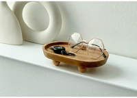 Support de bain moderne en bois d'acacia rond, socle, support pour plantes, support à gâteaux, plateau à savon, plateau de table, plateau de bureau