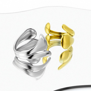 Popular Innovative Design Irregular Geometric Water Drop <b>Ring</b> Simple Style Unisex's Stainless Steel <b>Rings</b> Wholesale Jewelry - Product Image 2