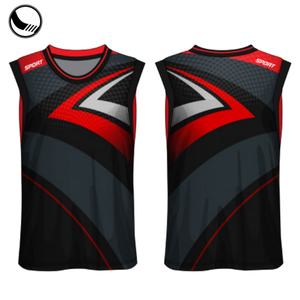 Maillot de basket-ball personnalisé en tissu mesh BETHERIVAL noir et rouge - Product Image 3