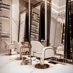 Muebles de Salón de Belleza y Peluquería de Lujo Personalizados, Diseño Moderno de Barbería con Luz LED - Product Image 3