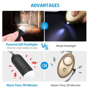 <span class=keywords><strong>Alarme</strong></span> personnelle compacte rechargeable USB à sirène puissante et lumière stroboscopique LED, porte-clés pour la sécurité des femmes en <span class=keywords><strong>marche</strong></span> nocturne – Meilleure vente - Product Image 3