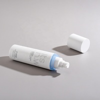 Emballage cosmétique écologique en gros, flacon pompe vide 80 ml en plastique ABS blanc mat pour lotion visage, poudre libre et masque facial, personnalisable