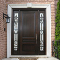 Porte d'entrée principale en bois de haute qualité, style antique, en chêne massif, pour maison résidentielle