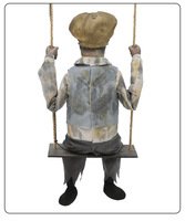 GUIGUKE Halloween Grand Clown Électrique Tournant et Balançant Effrayant, Décoration Thème Maison Hantée pour Enfants