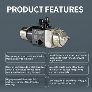 Aplicador Neumático Automático LH-80, Alimentador de Alta Atomización, Baja Presión, Acero Inoxidable Gris, Automatización Industrial - Product Image 2