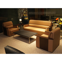 Mobilier de bureau commercial de direction pour salle de réunion personnalisé, ensemble de canapés modernes en cuir de luxe pour salle de bureau