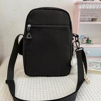 Tas Selempang Mini Hiu Kartun Lucu untuk Anak-Anak & Remaja, Bahan Kain Oxford Kasual dengan Ritsleting, Tas Kamera Trendi