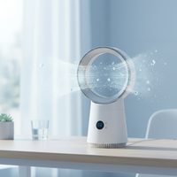 Ventilateur silencieux intelligent 2-en-1 : ventilateur de bureau sans pales, ventilateur tour oscillant, purificateur d'air, moteur sans balais, compatible Tuya – Idéal pour l'été