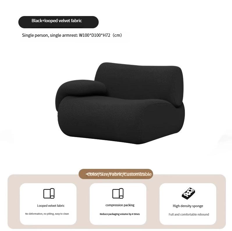 Single seat with armrests, 98*98*65cm.