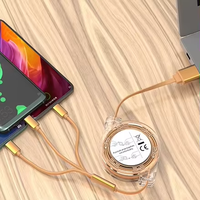 Câble de charge personnalisé 3 en 1, câble USB rétractable, câbles de données, chargeur pour iPhone, chargeur de type C pour iPhone Samsung