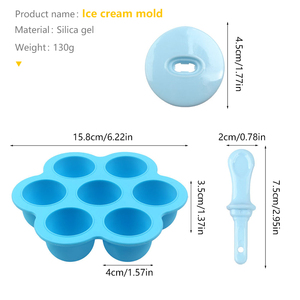 Forma de Silicone Ecológica sem BPA com 7 Cavidades para Picolés e Sorvetes, Fácil de Desenformar, com Palitos de Sorvete - Product Image 2