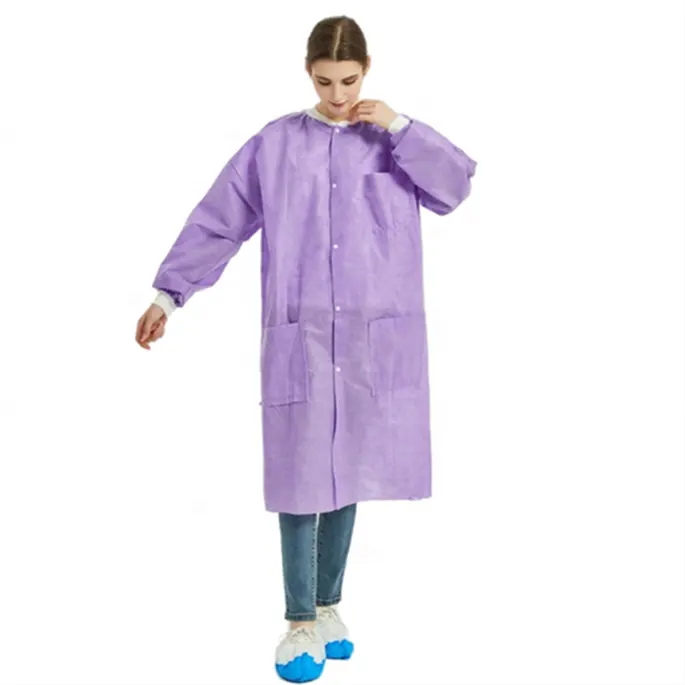 New Released Factory Supplier OEM Service Support Lab Coats PP SMS Food Grade Lab Coat for Clinic