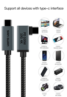 Cable de carga rápida USB 100 Gen2 para estación de acoplamiento, Cable de USB-C de 5A, 3,2 W, 6,6 pies, PD, datos de 10Gbps para discos duros MacBook Air iPad