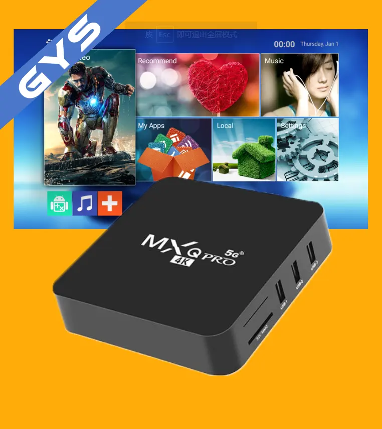 Popular MXQ PRO amlogic S905 RK3228A 4 core 64bit android 10,1 caja de Tv Mxq pro 4k 5G hd H.265 4K Android set Top Box