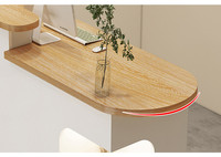 Muebles de Oficina Modernos Personalizables de Melamina, Mostrador de Recepción con Luz LED para Hoteles, Restaurantes, Bares, Centros Comerciales