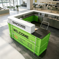 Bureau de réception de style conteneur maritime créatif |   Comptoir de caisse en métal industriel pour café, bar, centre commercial, restaurant