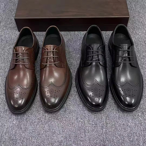 Nouvelles Chaussures Habillées en Cuir pour Hommes, Style Anglais, à Bout Pointu, Gravées, Décontractées et Formelles, Meilleures Ventes - Product Image 3