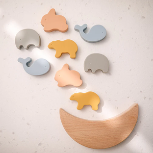 Montessori Holz spielzeug für Babys terne <span class=keywords><strong>Moon</strong></span> Balance Blocks Brettspiele Lernspiel zeug Kinder Stapeln von High Blocks Constructor - Product Image 4