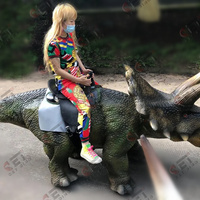 Manège robotique réaliste à monnayeur, dinosaure animatronique à bascule, manège de parc d'aventure
