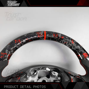 <span class=keywords><strong>Volante</strong></span> Deportivo Personalizado de Fibra de Carbono Forjado Rojo para <span class=keywords><strong>Ford</strong></span> <span class=keywords><strong>Fiesta</strong></span> 2009-2017 Focus RS MK7 Figo Ka Ecosport B-MAX ST Tourneo Transit - Product Image 4