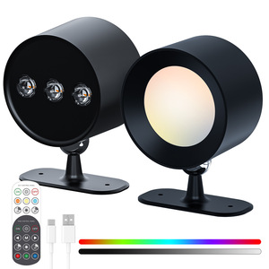 ไฟกลางคืน LED 15สีรีโมทคอนโทรลมินิพีซีสปอตไลท์ชาร์จไฟแม่เหล็กสไตล์การออกแบบที่ทันสมัยสำหรับบ้านแมวและเอฟเฟกต์ดวงตา - Product Image 1