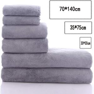 Serviette de bain en microfibre velours avec logo personnalisé, <span class=keywords><strong>style</strong></span> uni de luxe pour un usage domestique, pour enfants - Serviette de spa pour les mains et le visage pour hôtel et spa - Product Image 3