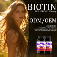 Capsules de biotine OEM 150 mcg, favorisent la santé des cheveux, de la peau et des ongles, le métabolisme énergétique, 60 unités, vitamine B7, complément alimentaire pour adultes, hommes et femmes, 2