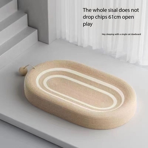 Hot Selling Duurzaam Cat Scratching Board Effen Patroon Ovaal Runway Nest Voor Katten Sisal Huisdier Slaapbank Voor Spelen En Rusten - Product Image 2