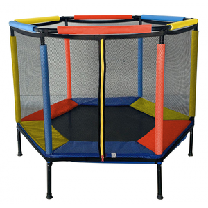 Mini <span class=keywords><strong>trampoline</strong></span> hexagonal CreateFun FITNESS 55 pouces pour enfants avec filet, sans ressorts, avec poignée, jouet pour enfants - Product Image 2