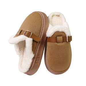 Nouvelles <span class=keywords><strong>mules</strong></span> à plateforme pour femmes 2026, style Boston, en daim, doublées de fourrure chaude, avec bride à boucle, pour l'intérieur et l'extérieur - Product Image 6