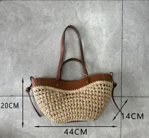 <span class=keywords><strong>Borsa</strong></span> Tote da <span class=keywords><strong>Donna</strong></span> di Lusso in Pelle di Vacchetta di Grande Capienza, <span class=keywords><strong>Borsa</strong></span> Tote Casual in Paglia dal Design di Nicchia, <span class=keywords><strong>Borsa</strong></span> <span class=keywords><strong>Estiva</strong></span> da Spiaggia per <span class=keywords><strong>Donna</strong></span> - Product Image 3