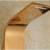Système de tour de panneau de douche thermostatique 6 en 1 ensemble de douche LED cascade pluie