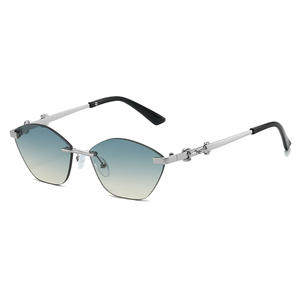 Nouvelles lunettes de soleil œil-de-chat sans monture XY2229 2026, inspirées des créateurs, monture métallique pour femmes et hommes, lunettes de soleil de plage et streetwear - Product Image 6