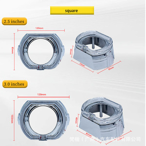 FANKAI - Luces LED DRL Cuadradas Grandes de 2.5 Pulgadas con Guía de Luz, Cubierta Integrada de 5 Pulgadas en Blanco y Amarillo de Dos Tonos para Autos - Product Image 1