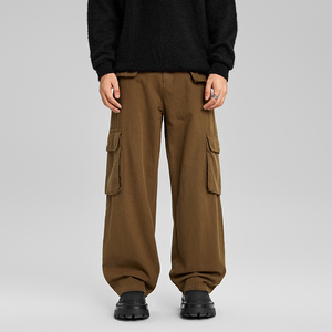 Herren Hochwertige Wash <span class=keywords><strong>Brown</strong></span> Cargo <span class=keywords><strong>Pants</strong></span> Mode Vintage Casual Baggy Straight <span class=keywords><strong>Denim</strong></span> Jeans Benutzer definierte Herren Pocket Designer Jeans - Product Image 1