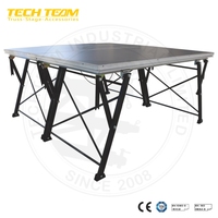 Plateforme de Scène Portable en Alliage d'Aluminium 6082-T6, Hauteur Réglable (40-100cm), Surface en Contreplaqué/Acrylique/Tapis, Installation Facile