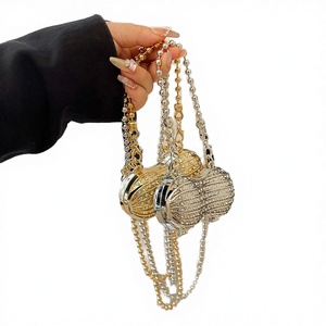 New Designer Woman PVC Full Diamond <b>Mini</b> Fashionable <b>Lipstick</b> Pouch Handbags with Shoulder Strap - Product Image 2