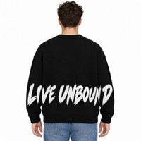 Pull-over en tricot jacquard personnalisé avec logo OEM & ODM pour homme, haut à manches longues, vêtements en tricot pour homme, pull en coton pour homme