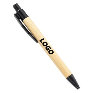 Bulk Bamboo Click Pens - Eco-Friendly Wooden Promotional Pens with Logo Printing, Multi-Color, Ready to Ship - Product Image 1