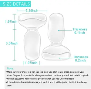 Transparent Blister Prevention Heel Protectors Foot Pain Relief Heel Cushion Inserts Pads For Women Loose Shoes