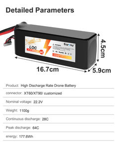 22.2V 6S 6300mah 卸売カスタムリチウムイオンバッテリーパックソリューション（OEM提携） - Product Image 5