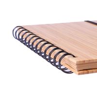 Cuaderno con Cubierta de Bambú 100% Ecológico al por Mayor, con Bolígrafo, Agenda Espiral, 13.5x18x1.9cm, 70 Hojas, para Uso Escolar y Regalos