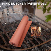 Rouleau de papier boucher rose UDAREIT non ciré 12 pouces x 60 pieds pour barbecue, emballage de viande, fumage, brisket, cuisson des écrevisses, table de cuisson