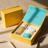 Boîte personnalisée avec couvercle et base, et boîte cadeau blanc ivoire pour ensemble de soins de la peau, et emballage de luxe haut de gamme avec embellissement en papier personnalisé