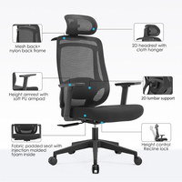 Chaise de bureau ergonomique en maille pour ordinateur à dossier haut inclinable