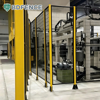 Clôture de sécurité robotique en acier à faible teneur en carbone avec sections de maille modulaires, cellules d'usinage robotisé et aménagement de protection d'équipement flexible