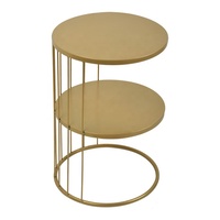 Nouvelle conception de table basse à café et à thé en métal à double étage