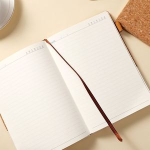 Custom Logo Cross-Border Environmental Protection Soft Wood Grain Stitching Notebook <b>Wheat</b> Straw A5 Notebook <b>Pack</b> Strap - Product Image 4