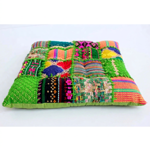 Wholesale Traditional Colorful Patchwork Cotton Handloom Boho Chair <b>Cushions</b> for Living Bedroom Halloween Decor 40x40cm Square - Product Image 1