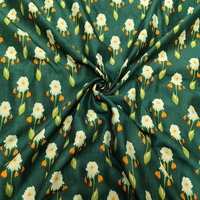 Tissu Premium SHIKHA FAB en Soie Poly Verte Douce, Léger, Respirant et à Séchage Rapide, Motif Géométrique Abstrait pour Femme